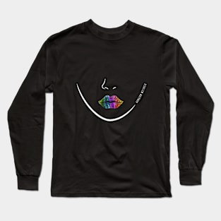 Dungeon Mistress - rainbow & white - LGBTQ+ ttrpg dice Long Sleeve T-Shirt